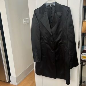 Satin black trench